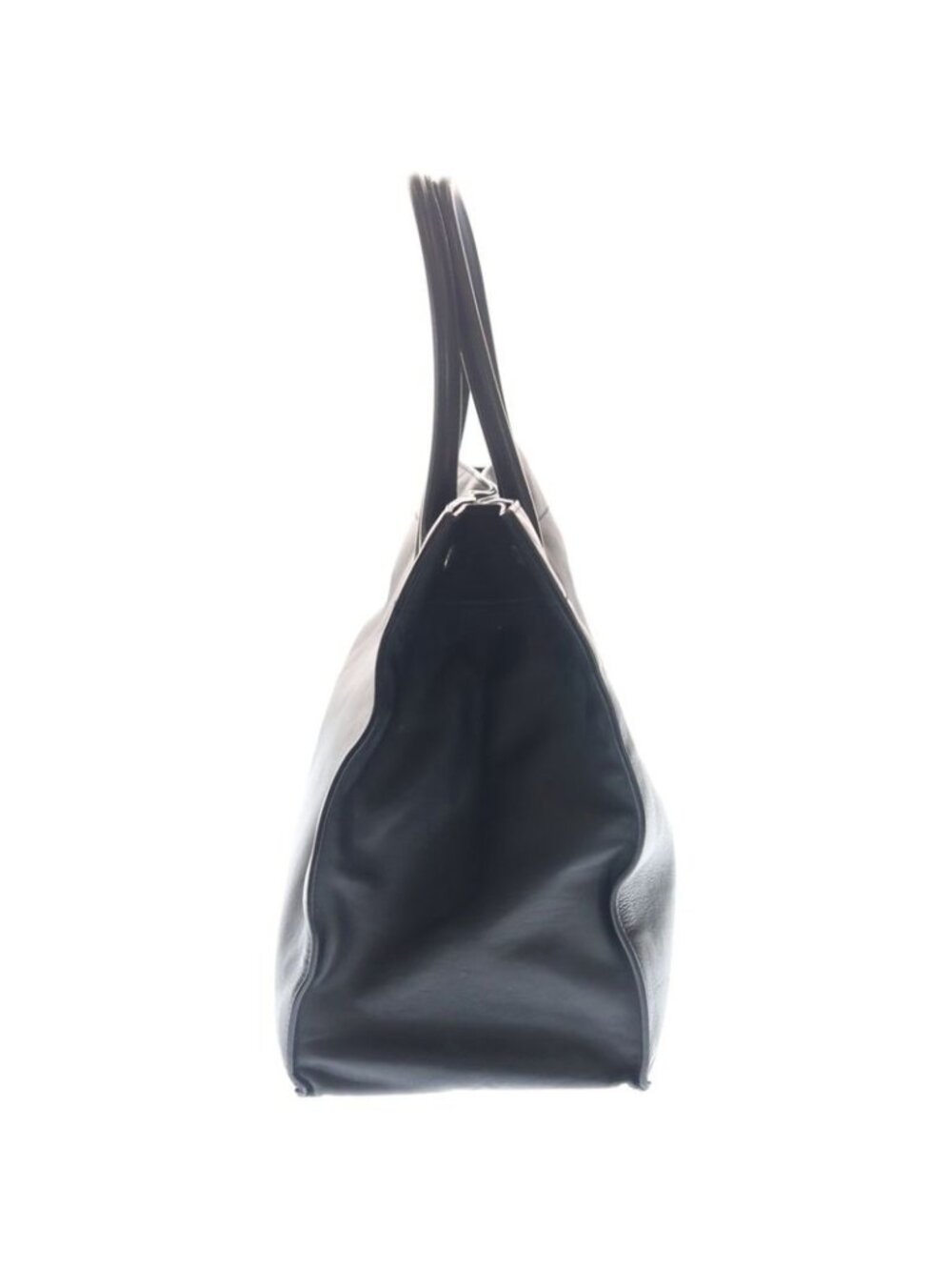 Saint Laurent Yves Ribe Goche Tote Black Leather Silver - Picture 3 of 6